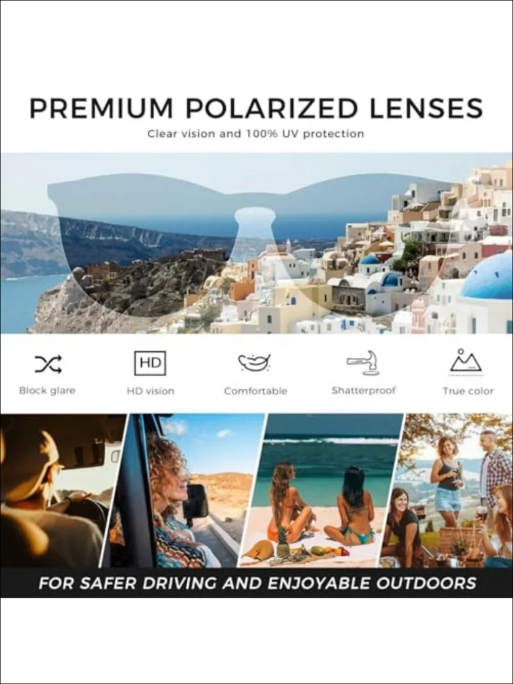 SUNGAIT Premium Vintage Round Polarized Sunglasses UV400 Retro Unisex